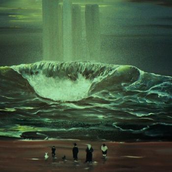 Pintura titulada "mer ...je vous aime…" por Chantal Roussel Roggia, Obra de arte original, Oleo