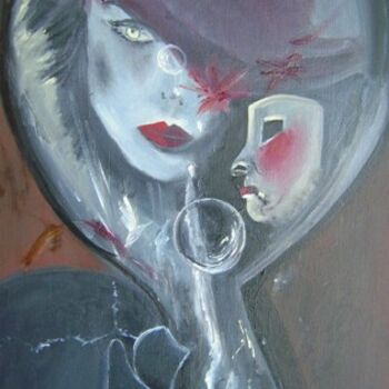 Painting titled "cortex 4321" by Chantal Roussel Roggia, Original Artwork, Oil