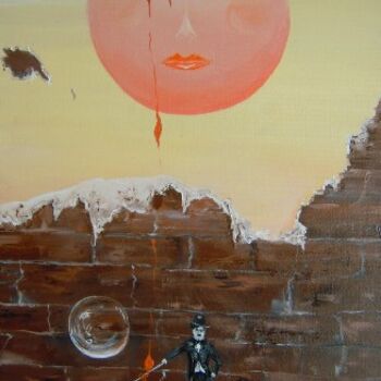 Painting titled "la solitude muette.…" by Chantal Roussel Roggia, Original Artwork, Oil