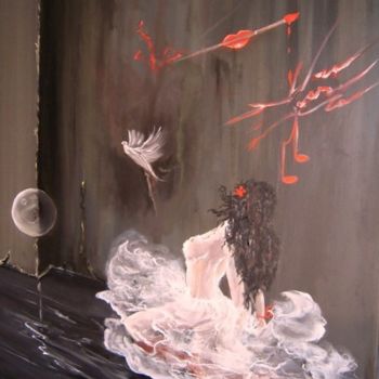 Pittura intitolato "Swan......." da Chantal Roussel Roggia, Opera d'arte originale, Olio