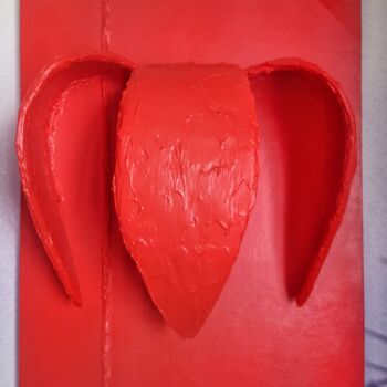 Sculpture titled "The Red" by Chaos Of Purple Experience, Original Artwork, Clay
