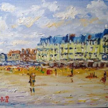 Peinture intitulée "Cabourg la plage l'…" par Rémi Chapelle, Œuvre d'art originale