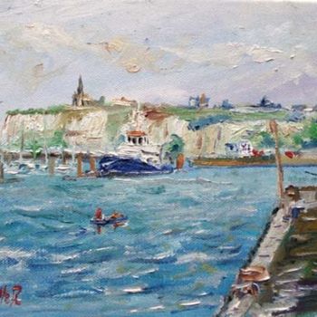 Painting titled "Dieppe son port" by Rémi Chapelle, Original Artwork