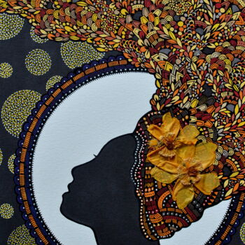 Dessin intitulée "Femme aux milleprtu…" par Emilie Chaplain, Œuvre d'art originale, Encre