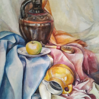 Peinture intitulée "Academic still life" par Antonina Chepoi, Œuvre d'art originale, Aquarelle