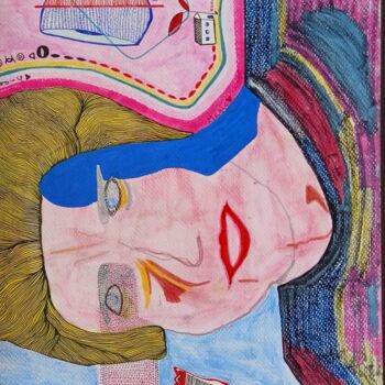 Картина под названием "Πορτραίτο Αγνώστου…" - Χαρά Ορφανακου, Подлинное произведение искусства, Акварель