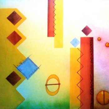 Painting titled "Tifinaghs rondes" by Med Charaf, Original Artwork