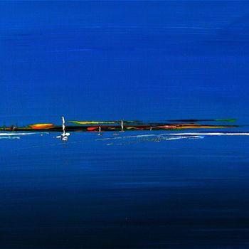 Painting titled "happy-bay-horizon" by Charbo, Original Artwork