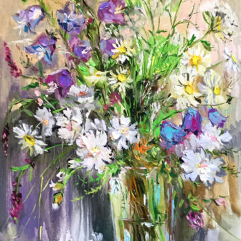 Painting titled "July bouquet" by Anna Charina, Original Artwork, Oil