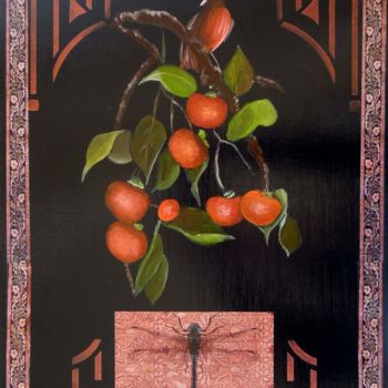 Peinture intitulée "Bungalow Persimmon" par Charlene Wooden, Œuvre d'art originale, Huile