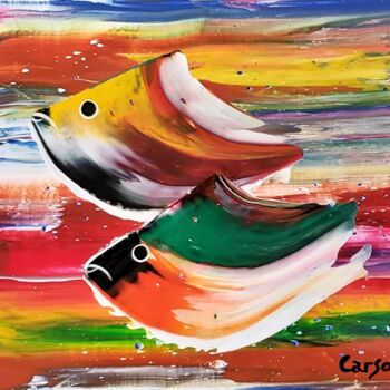 Painting titled "10- poisson" by Charles Carson, Original Artwork, Acrylic
