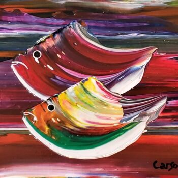 Peinture intitulée "8- Poisson" par Charles Carson, Œuvre d'art originale, Acrylique