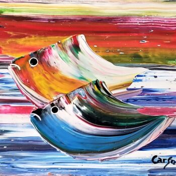 Painting titled "3- Poisson" by Charles Carson, Original Artwork, Acrylic