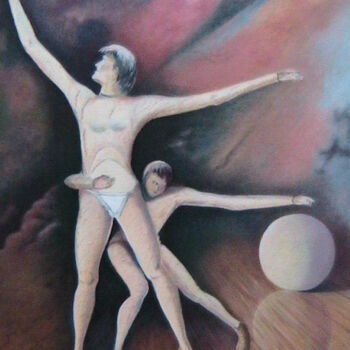 Painting titled "La danse" by Charles Corbin, Original Artwork, Oil