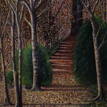 Peinture intitulée "Paysage d'automne" par Charles Corbin, Œuvre d'art originale, Huile