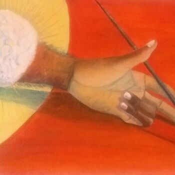 Peinture intitulée "La main divine n°1" par Charles Corbin, Œuvre d'art originale