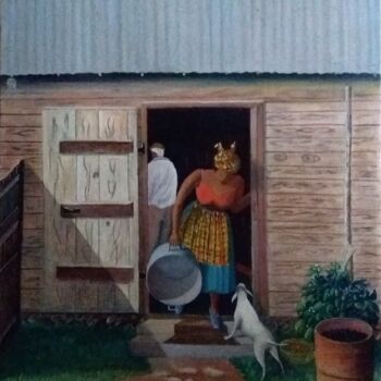 Peinture intitulée "La petite case en b…" par Charles Corbin, Œuvre d'art originale, Huile