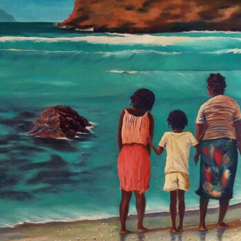 Malerei mit dem Titel "La mer" von Charles Corbin, Original-Kunstwerk, Öl