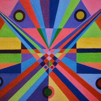 Painting titled "Couleurs madras" by Charles Corbin, Original Artwork, Acrylic