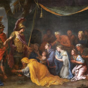Painting titled "Les reines de Perse…" by Charles Le Brun, Original Artwork, Oil