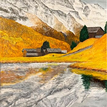 Картина под названием "Première neige sur…" - Charles Lienemann, Подлинное произведение искусства, Масло Установлен на Дерев…