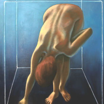 Pittura intitolato "Emboité    boxed-in" da Charles Sabourin, Opera d'arte originale, Olio