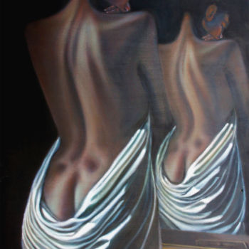 Картина под названием "Le miroir" - Charles Sabourin, Подлинное произведение искусства, Масло