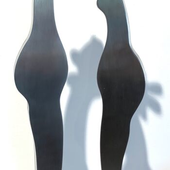 Sculpture intitulée "Vivre le moment" par Charles Stratos, Œuvre d'art originale, Métaux