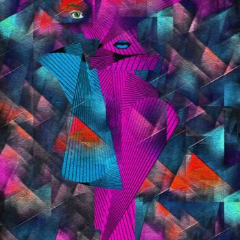 Digital Arts titled "Woman with a Vase a…" by Charles Talkoff, Original Artwork, Digital Collage