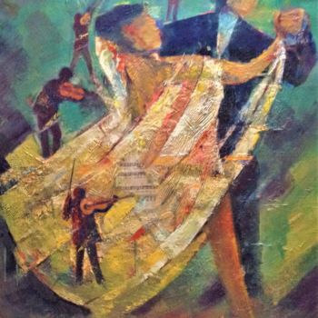Картина под названием "danseurs-90x-70-hui…" - Charles Tapiero, Подлинное произведение искусства, Масло