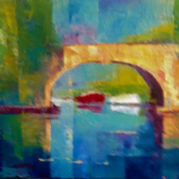 Peinture intitulée "le pont" par Charles Tapiero, Œuvre d'art originale, Huile