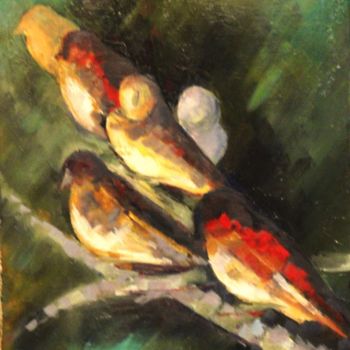 Pintura titulada "Les oiseaux.jpg" por Charles Tapiero, Obra de arte original, Oleo