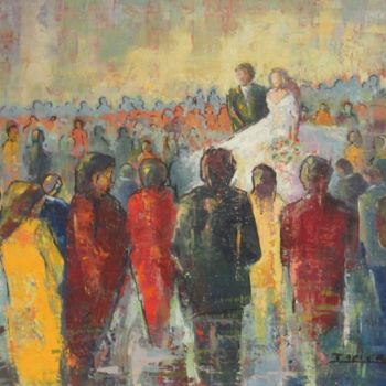 Painting titled "mariage.jpg" by Charles Tapiero, Original Artwork, Oil