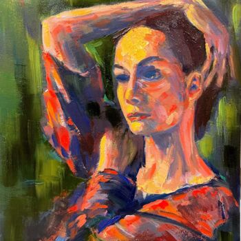 Painting titled "FLAMENCO" by Charles Tapiero, Original Artwork, Oil