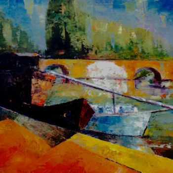 Картина под названием "les-ponts-jumeaux.j…" - Charles Tapiero, Подлинное произведение искусства, Масло