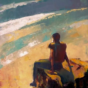 Painting titled "CONTEMPLATION" by Charles Tapiero, Original Artwork, Oil
