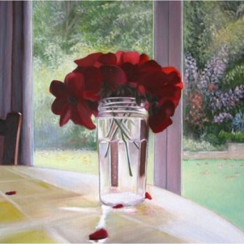 Картина под названием "fleurs-de-geranium-…" - Charles Unger, Подлинное произведение искусства