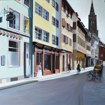 Pintura titulada "Rue des juifs Stras…" por Charles Unger, Obra de arte original, Oleo Montado en Bastidor de camilla de mad…