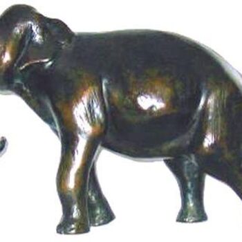 Sculpture intitulée "éléphant d'Asie" par Charles Favard, Œuvre d'art originale