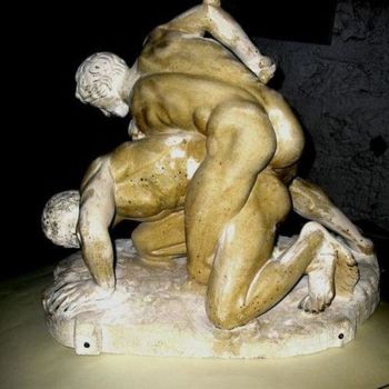 Sculpture intitulée "Les Lutteurs de Myr…" par Charles Favard, Œuvre d'art originale, Pierre