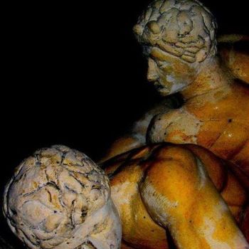 Sculpture intitulée "Les Lutteur de Myro…" par Charles Favard, Œuvre d'art originale