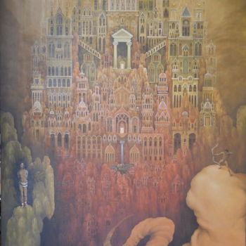 Malerei mit dem Titel "Herakles et Prometh…" von Charles Andraos, Original-Kunstwerk, Öl
