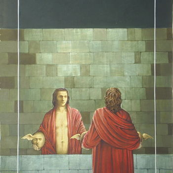 「La porte d'Hypnos」というタイトルの絵画 Charles Andraosによって, オリジナルのアートワーク, オイル