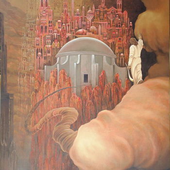 Painting titled "Orphee ou La porte…" by Charles Andraos, Original Artwork, Oil