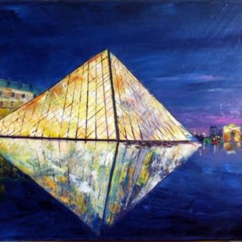 Painting titled "PYRAMIDE du LOUVRE" by Charles Bailly, Original Artwork