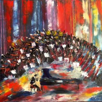 Painting titled "PIANO et ORCHESTRE" by Charles Bailly, Original Artwork, Oil