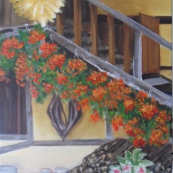 Painting titled "une auberge bressan…" by Charles Jacquet, Original Artwork