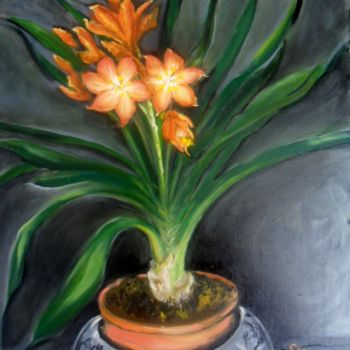 Painting titled "Un Clivia" by Charles Jacquet, Original Artwork