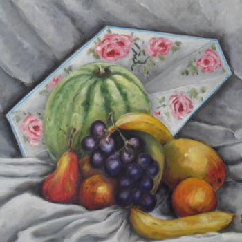 Картина под названием "Le Melon" - Charles Jacquet, Подлинное произведение искусства