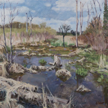 Painting titled "Siebenthaler Fen We…" by Charles Jiao, Original Artwork, Oil